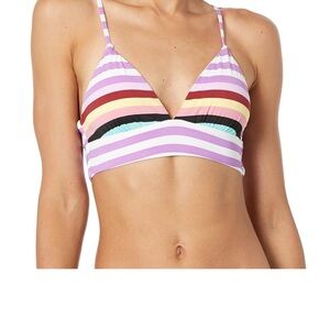 The Bikini Lab NWT Striped Multicolor Bikini Top